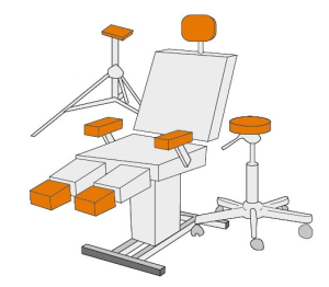 Hoes voor tabouret, hoofdsteun of beensteun, mini ø 15-25cm, zilvergrijs