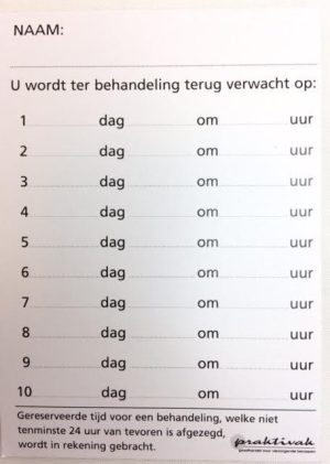 Afspraakkaarten, 100 stuks