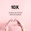 10x nitril poedervrije handschoenen Safe Light, roze, maat S, doos van 100 stuks