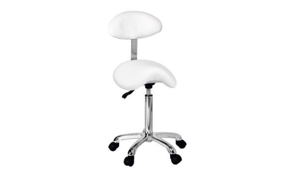 Tabouret Félines Regular pony avec dossier blanc