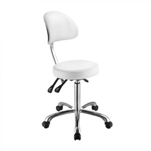 Alissas tabouret rond met kantel-kuiprug wit