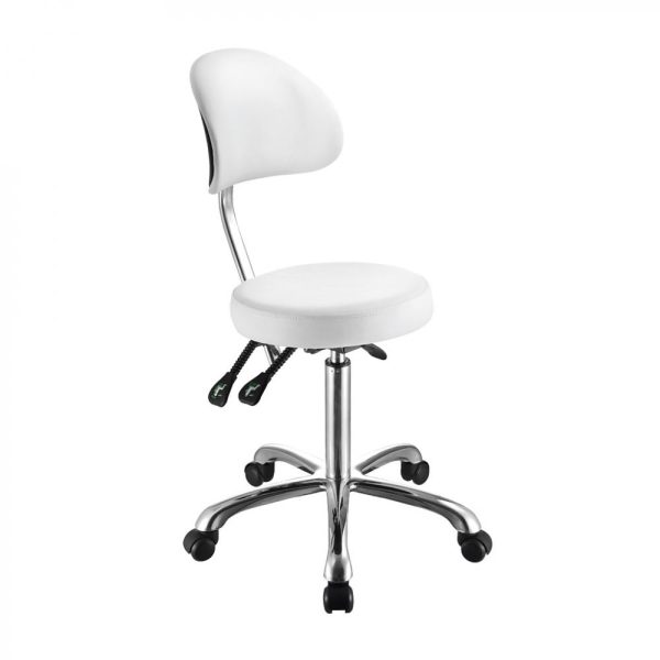 Alissas tabouret rond met kantel-kuiprug wit