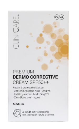 CLINICCARE Premium Dermo Corrective Cream (SPF50) Medium dans tube, 35ml