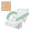 Hoesset voor stoelen 175-195 cm x 55-75 cm (hoes stoel 3214001, hoes armleuningen en spanners), Beige