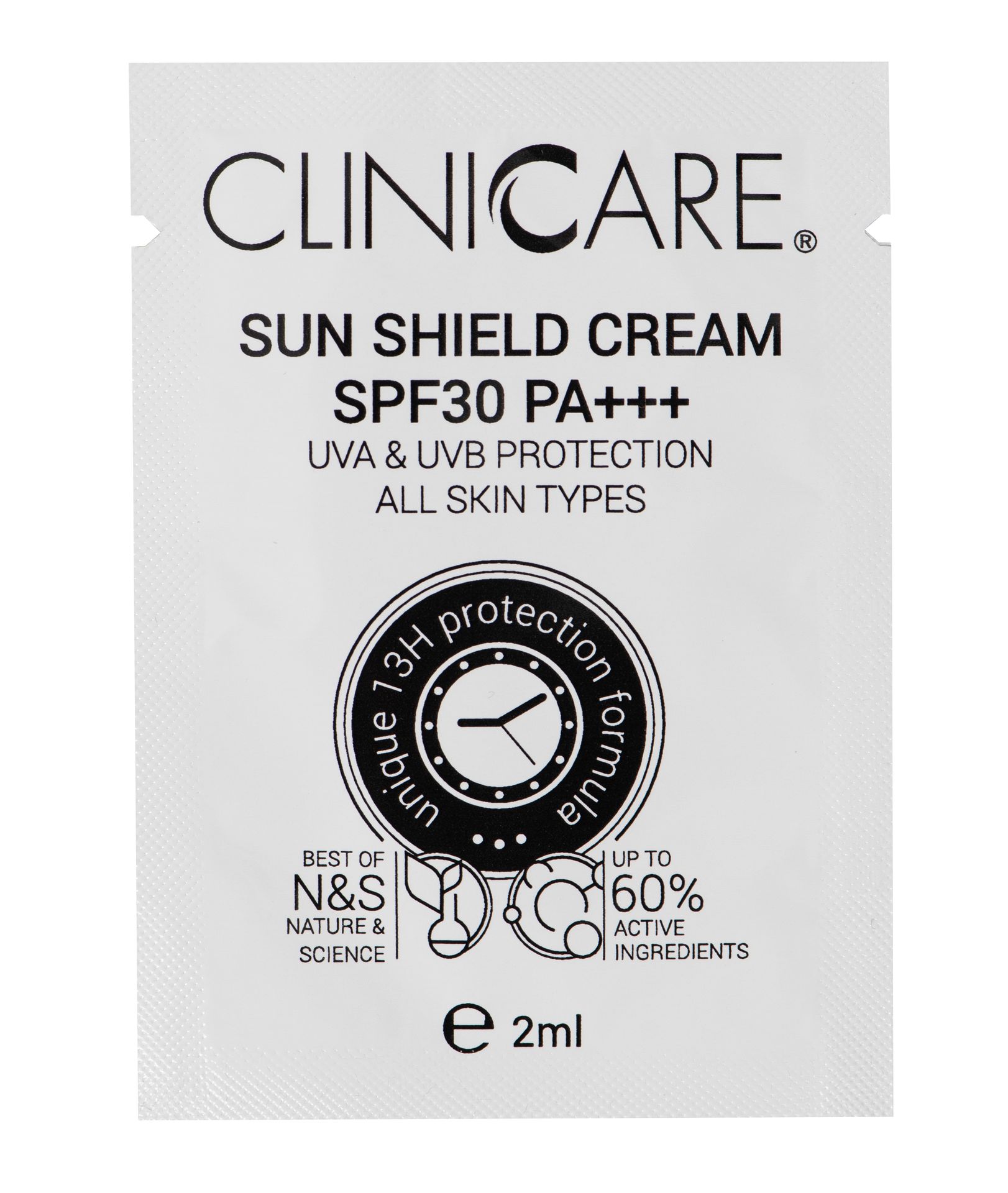 CLINICCARE Sun Shield Cream SPF30, 2ml sachet