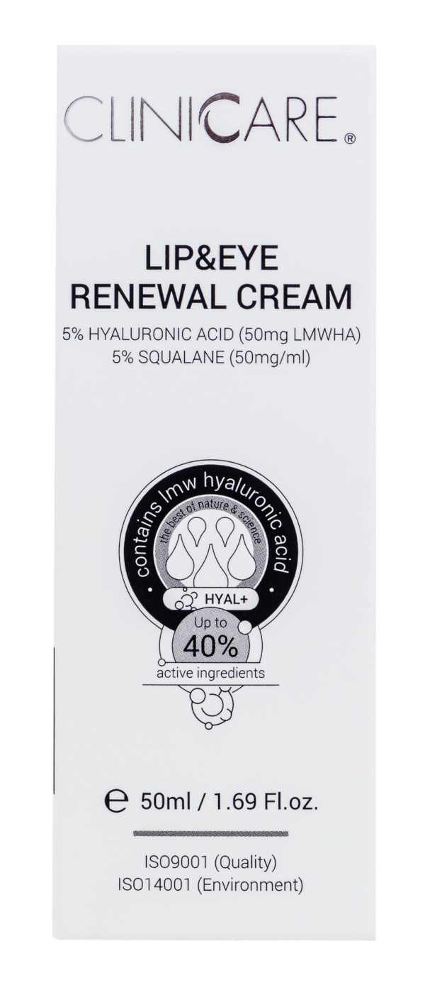 CLINICCARE Hyal+ Lip & Eye Renewal Cream, 50ml