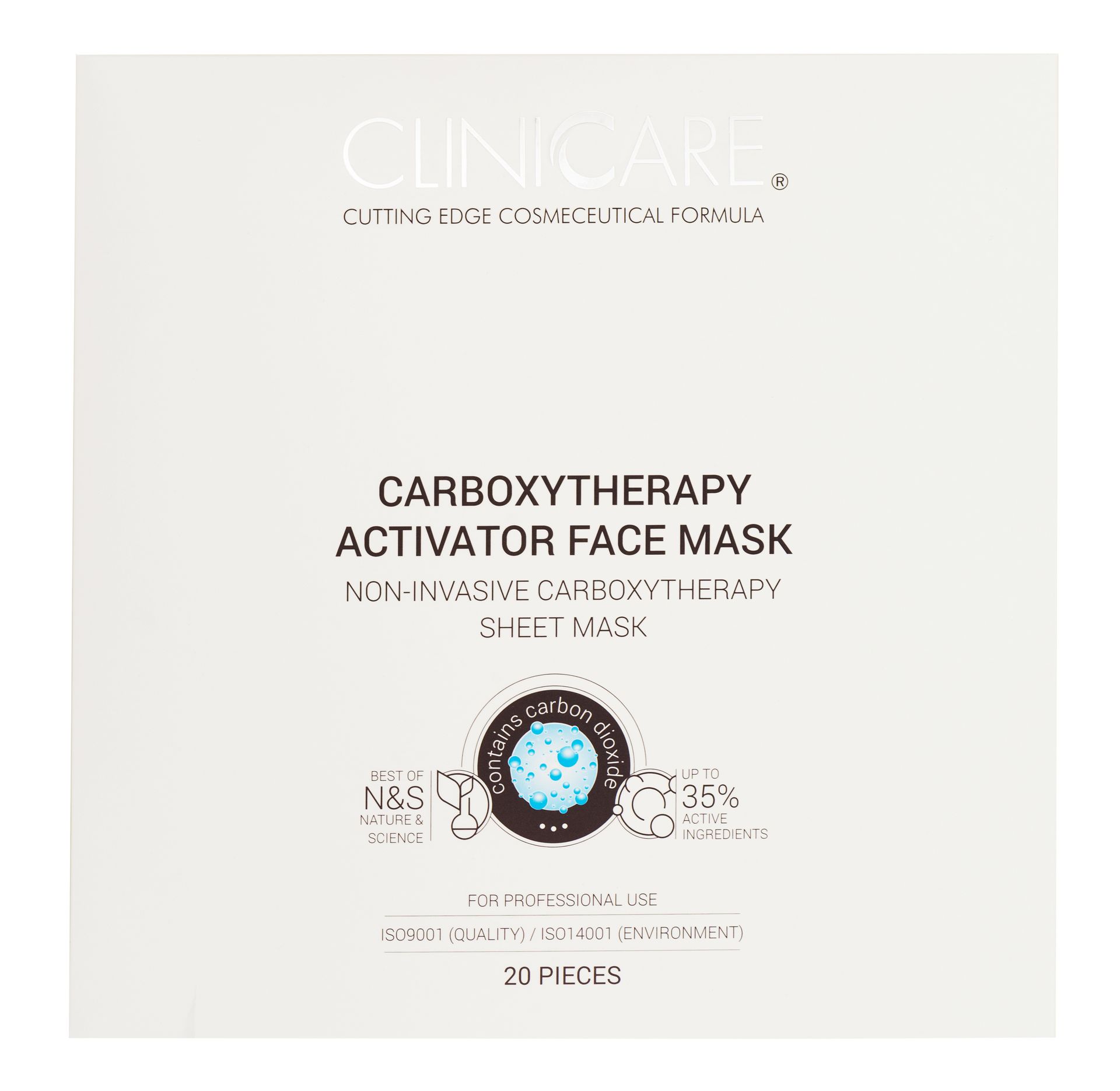 CLINICCARE Carboxytherapy Activator Face Mask, 20pcs.