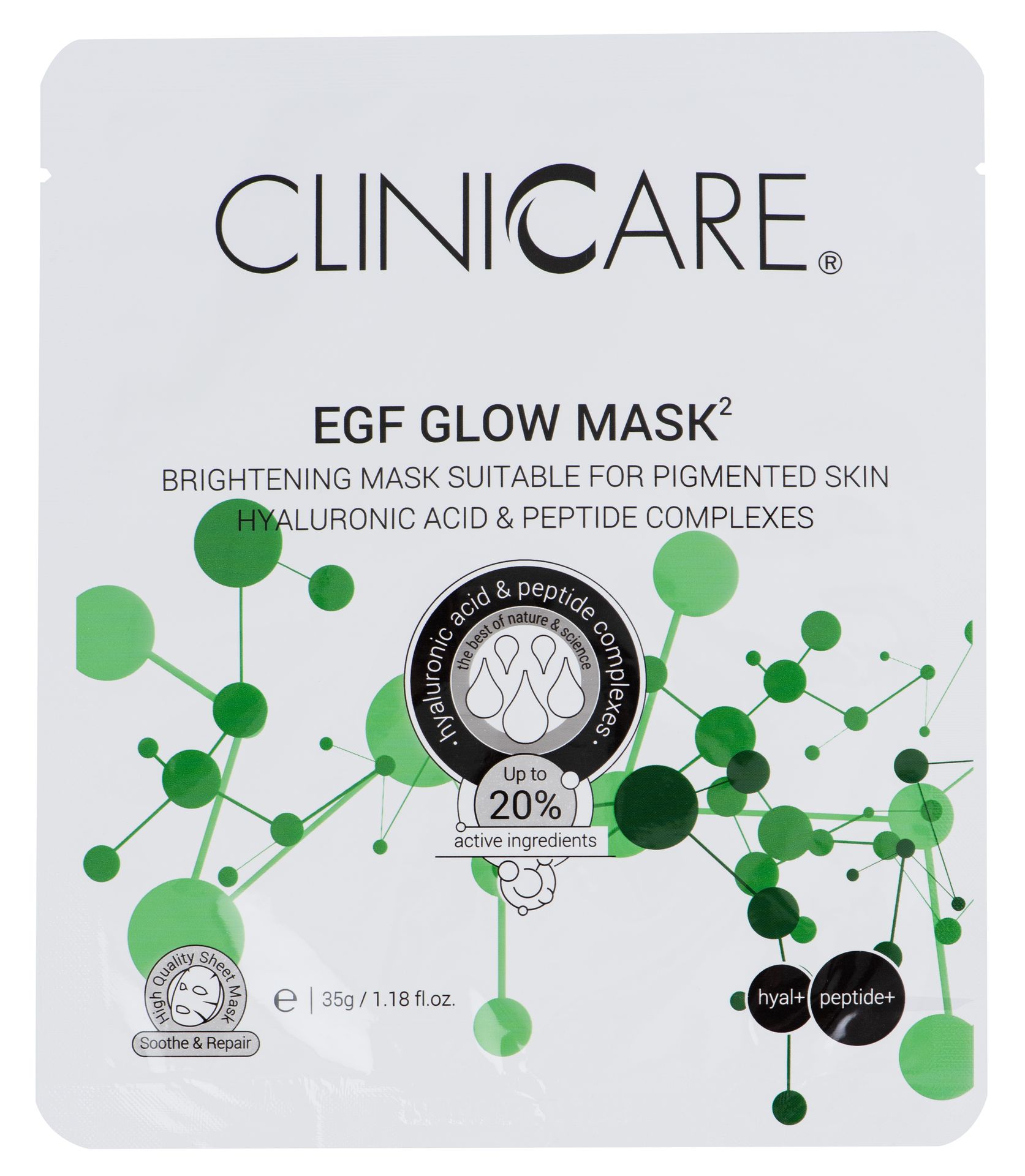 CLINICCARE EGF Glow anti-pigmentation mask with 0.5% HA, 35gr.