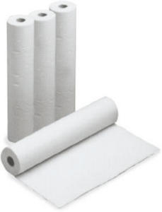 6 rouleaux de papier pour table d'examen 50 cm x 50 m plastifié, blanc