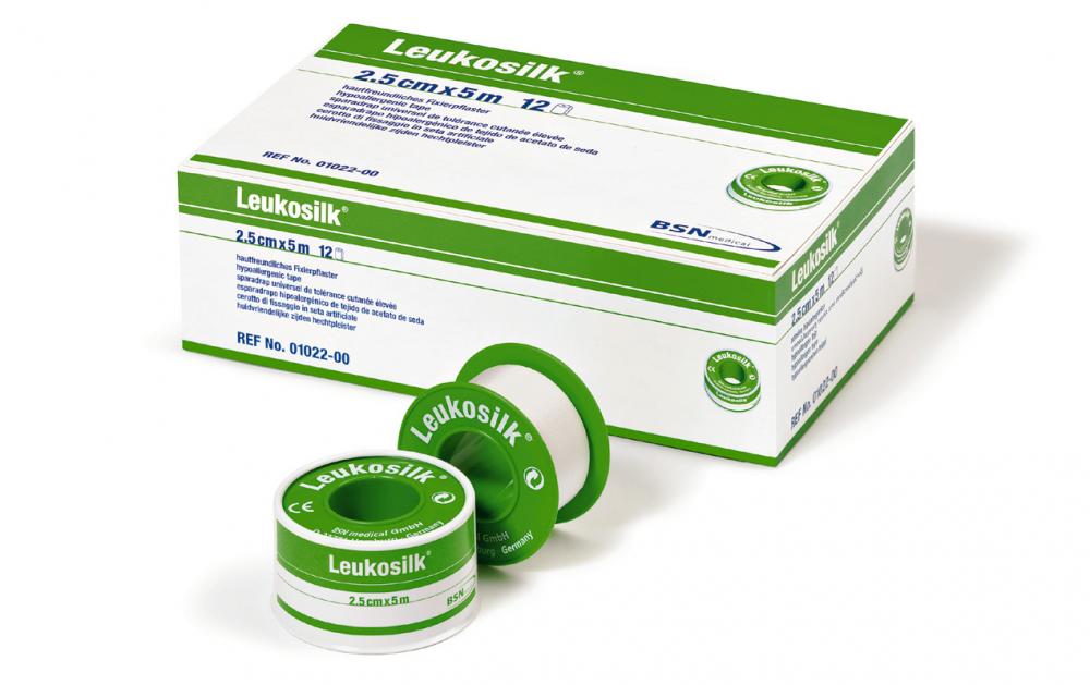 Leukosilk rouleau de 5 mètres : 2,50cm de large