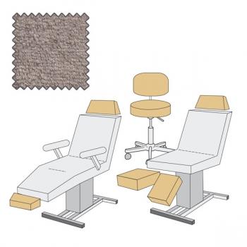 Hoes voor tabouret, hoofdsteun of beensteun, maxi ø 38-50cm, zilvergrijs