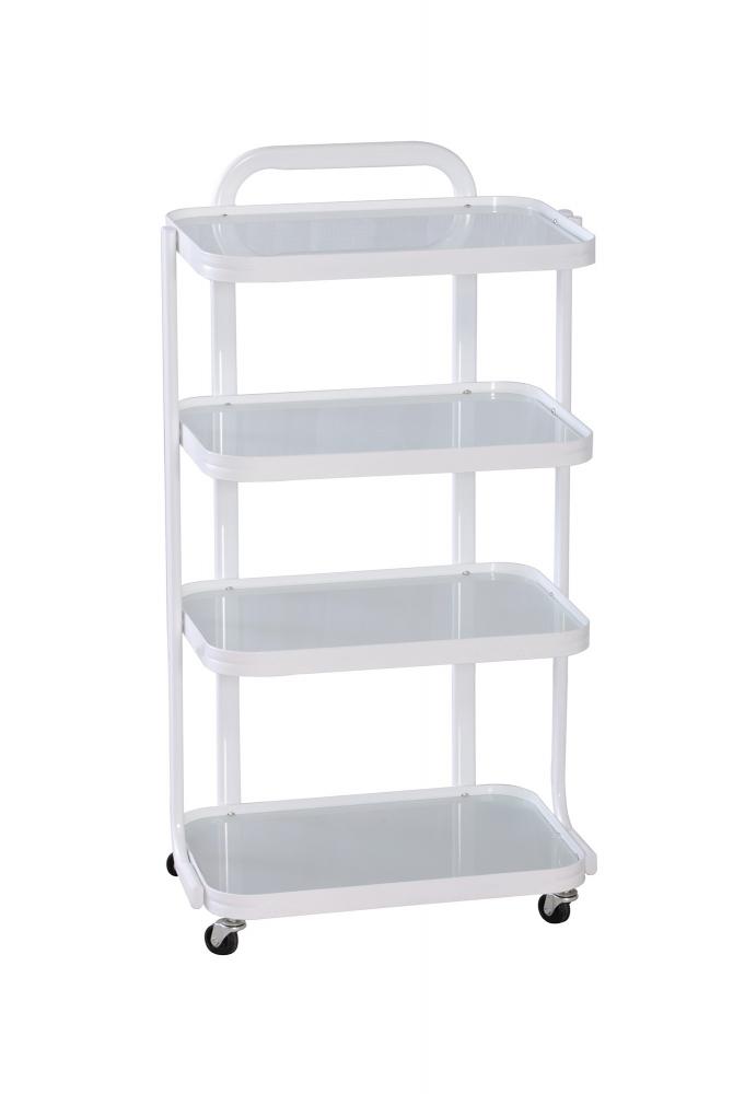 Rolmeubel Larnas met 4 glazen schappen