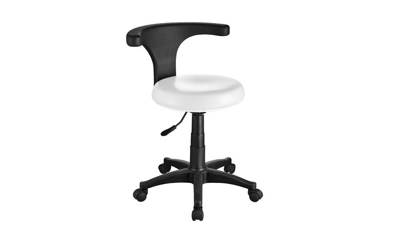 Gourdon tabouret rond met draaibare rug, wit -TOONZAALMODEL