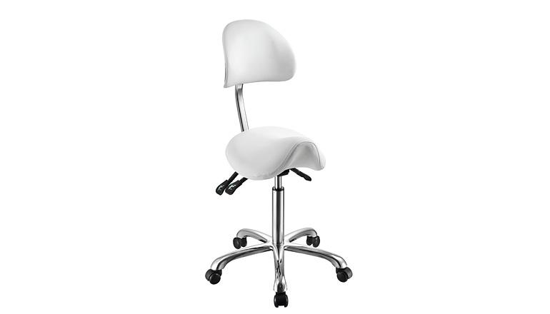 Tabouret Alissas pony met kuiprug, kantelbaar, wit