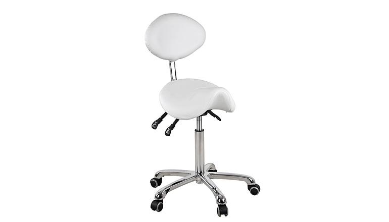 Tabouret Félines met rug, kantelbaar, wit