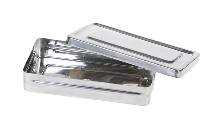 Desinfectiebak inox met deksel, 18 x 8 x 4cm