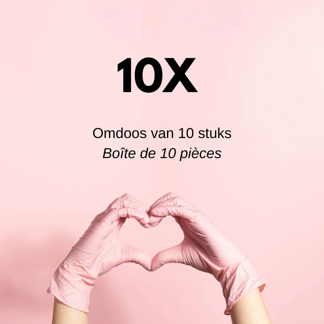 10x nitril poedervrije handschoenen PF Pink 3,5gr MD - 100/box - XS