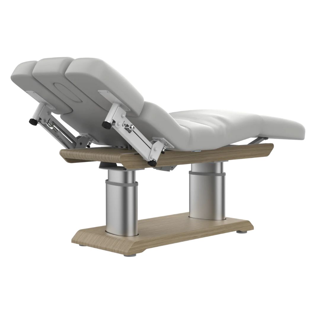 Massagebank Santori Oval met wood finish, verwarming en wegdraaiende armdelen