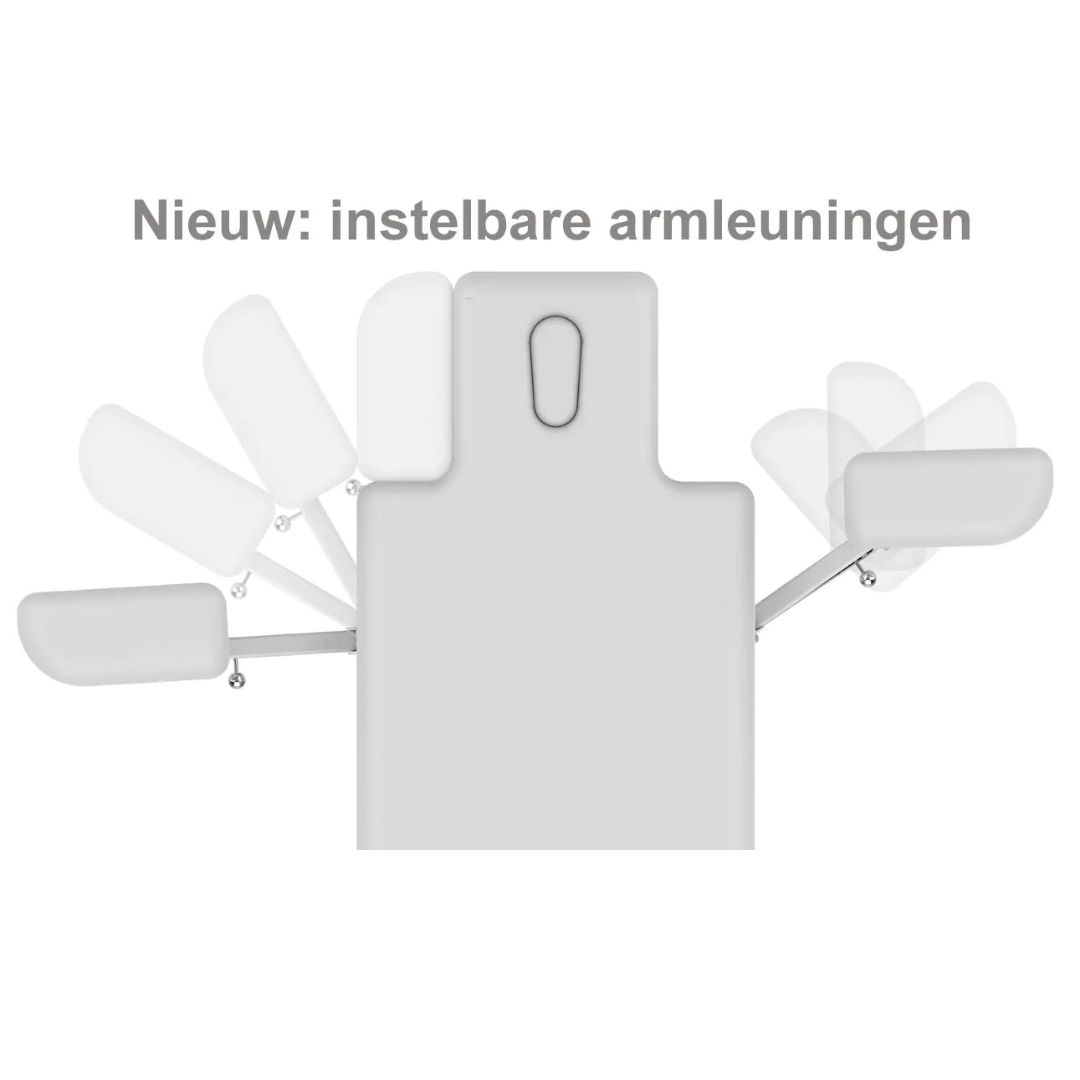 Massagebank Santori Oval met wood finish, verwarming en wegdraaiende armdelen