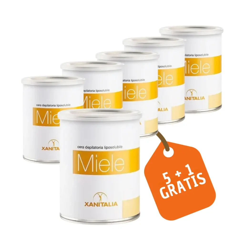 Depiluxe cire en bo&icirc;te de 800ml, jaune (miel), 5+1 gratuit