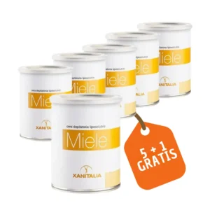 Depiluxe striphars in blik geel (honing), 800ml, 5+1 gratis