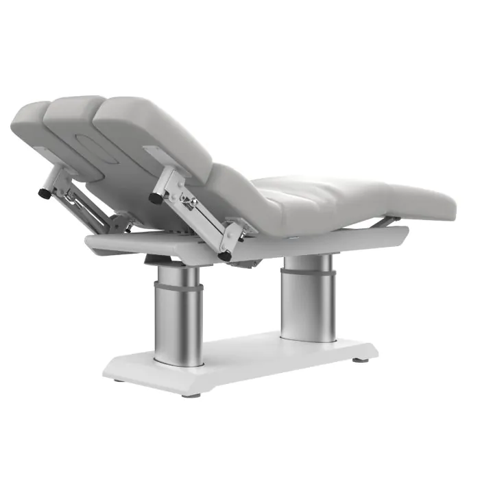 Banque de massage Santori Oval blanc avec revêtement en gris, chauffage et accoudoirs pivotants – Image 3