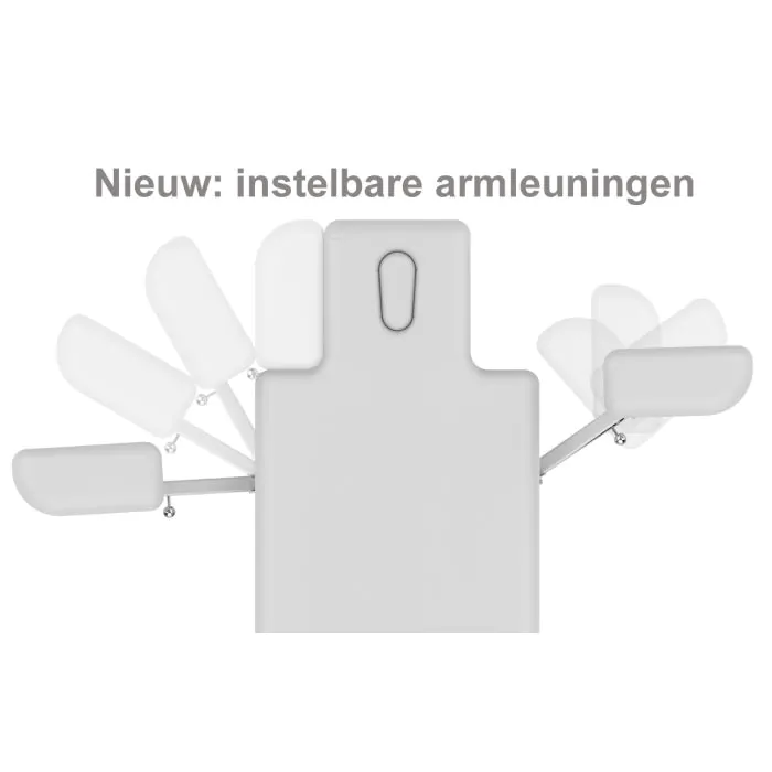 Banque de massage Santori Oval blanc avec revêtement en gris, chauffage et accoudoirs pivotants – Image 5