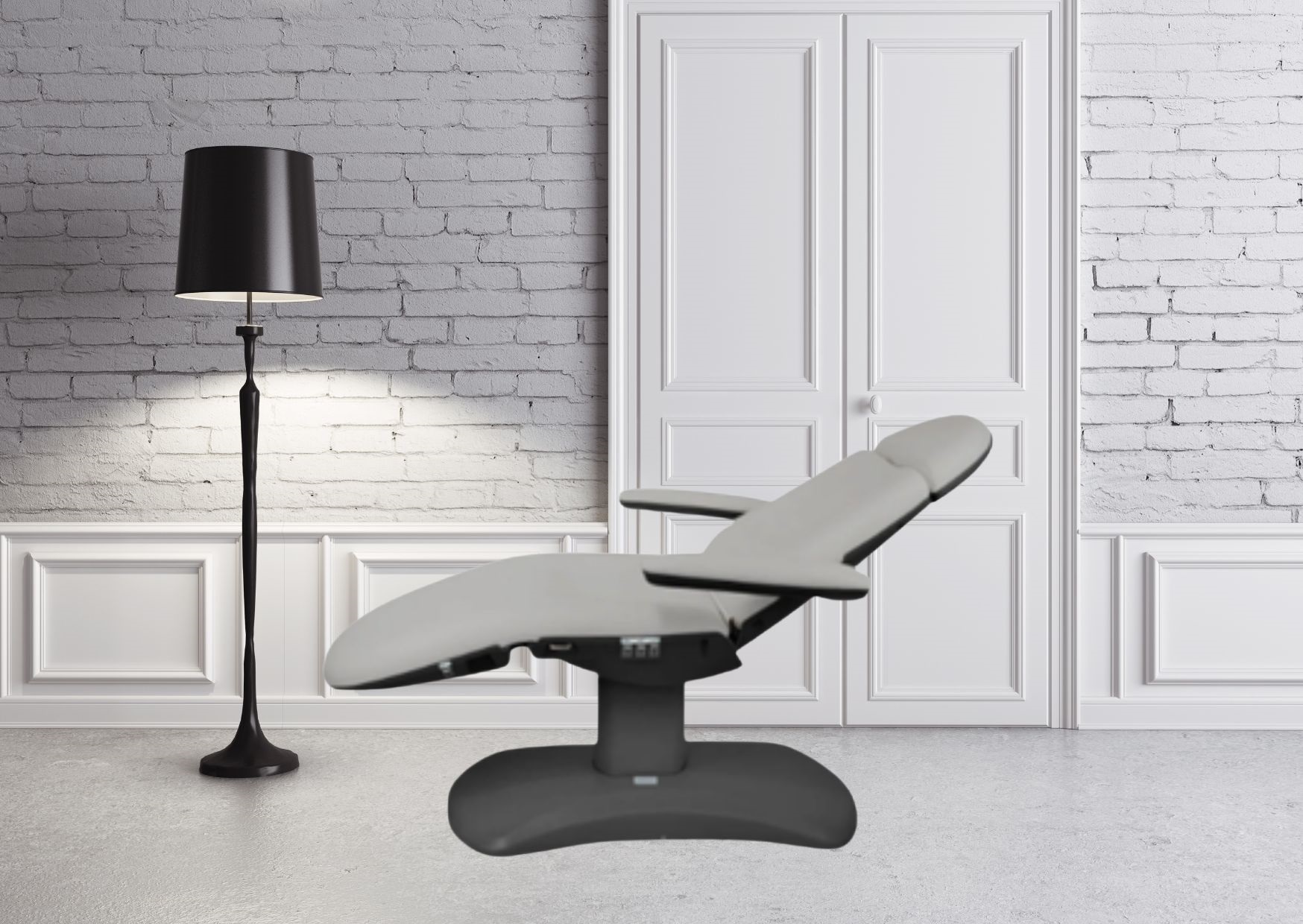 Behandelstoel Beauty Star Nova 4 motoren, zwarte basis, lichtgrijze bekleding - toonzaalmodel
