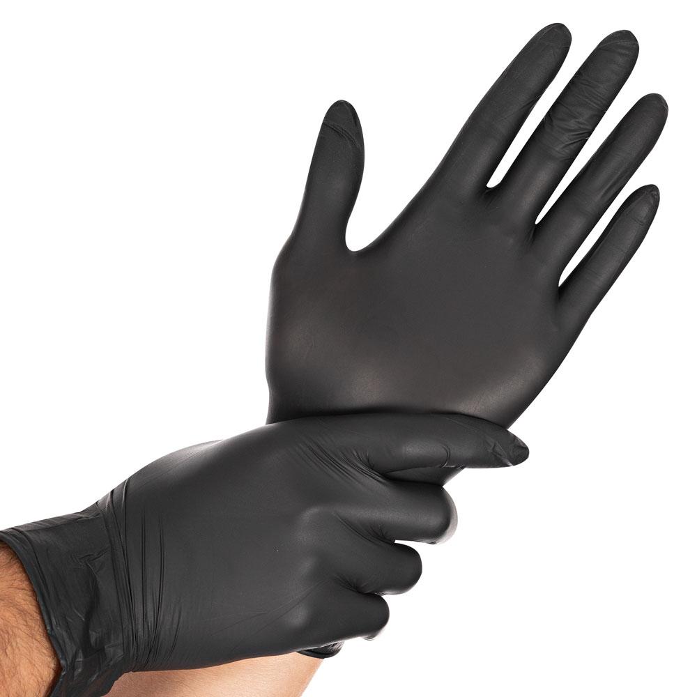 Safe Light nitril poedervrije handschoenen, 100 stuks, zwart