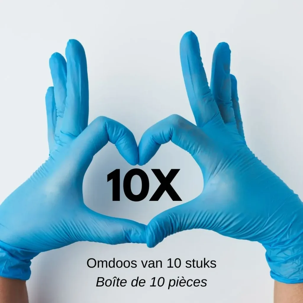 10x Eco-Soft nitril poedervrije handschoenen, 100 stuks, blauw