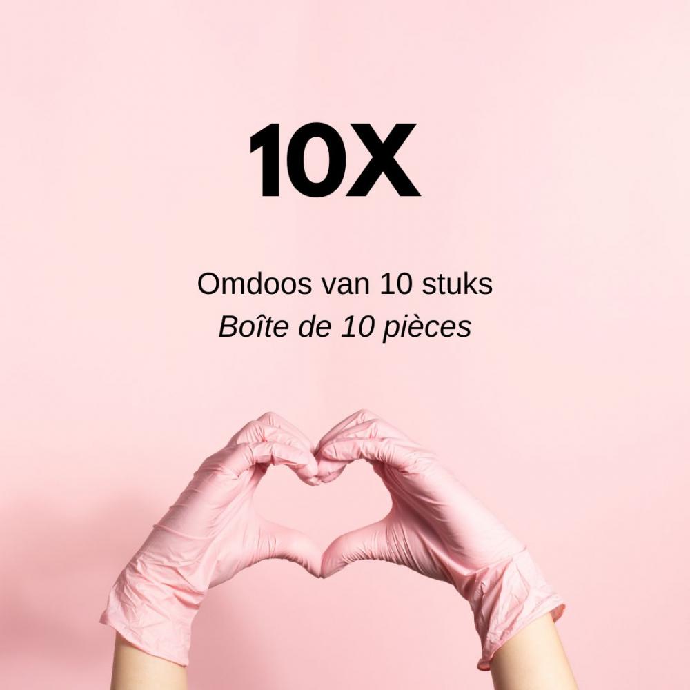 10x Safe Light nitril poedervrije handschoenen, 100 stuks, roze